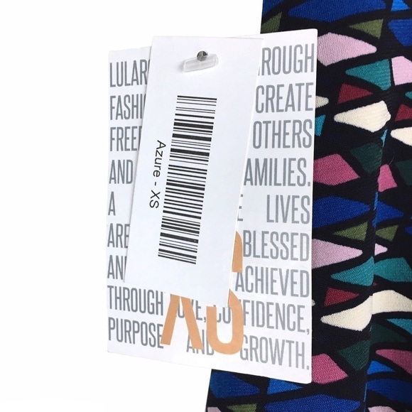 LULAROE Azure Skirt Knee Length Stained Glass Kaleidoscope Retro Mod Size XS NWT - Picture 9 of 14